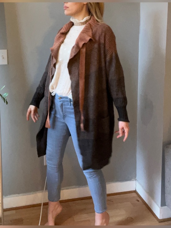 religion Sweaters - Religion London Terracotta Knit Cowl Neck Open Cardigan XS oversized neutral